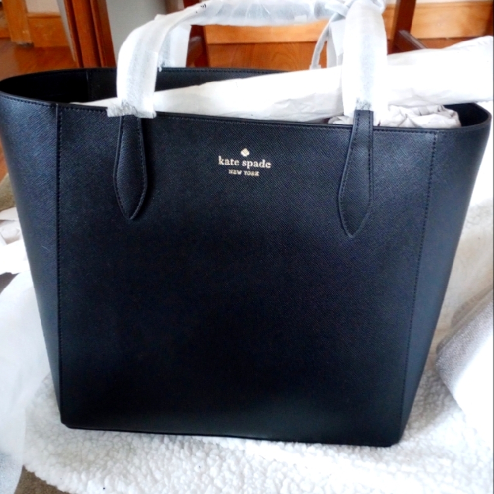 Kate Spade "dana" BLK; Never out of bag until I checked zippers! Gorgeous; NWT